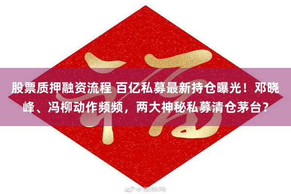 股票质押融资流程 百亿私募最新持仓曝光！邓晓峰、冯柳动作频频，两大神秘私募清仓茅台？