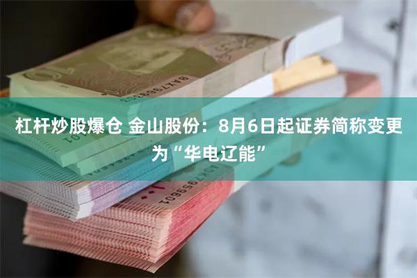 杠杆炒股爆仓 金山股份：8月6日起证券简称变更为“华电辽能”