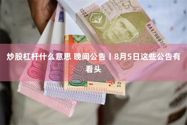 炒股杠杆什么意思 晚间公告丨8月5日这些公告有看头