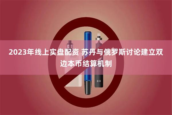 2023年线上实盘配资 苏丹与俄罗斯讨论建立双边本币结算机制