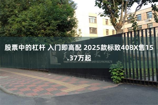 股票中的杠杆 入门即高配 2025款标致408X售15.37万起