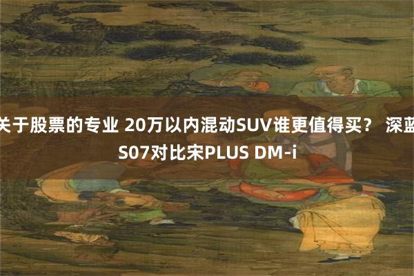 关于股票的专业 20万以内混动SUV谁更值得买？ 深蓝S07对比宋PLUS DM-i