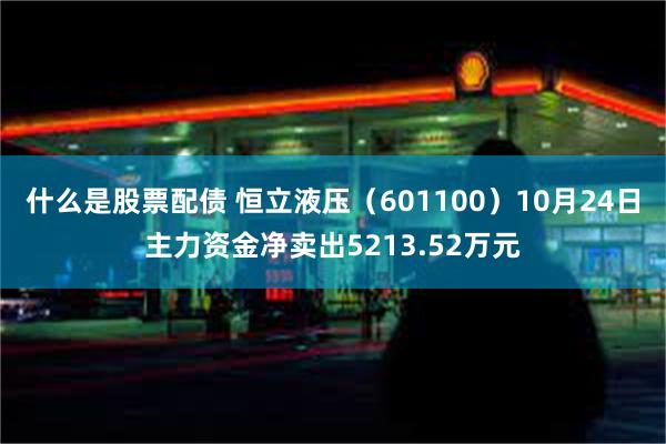 什么是股票配债 恒立液压（601100）10月24日主力资金净卖出5213.52万元